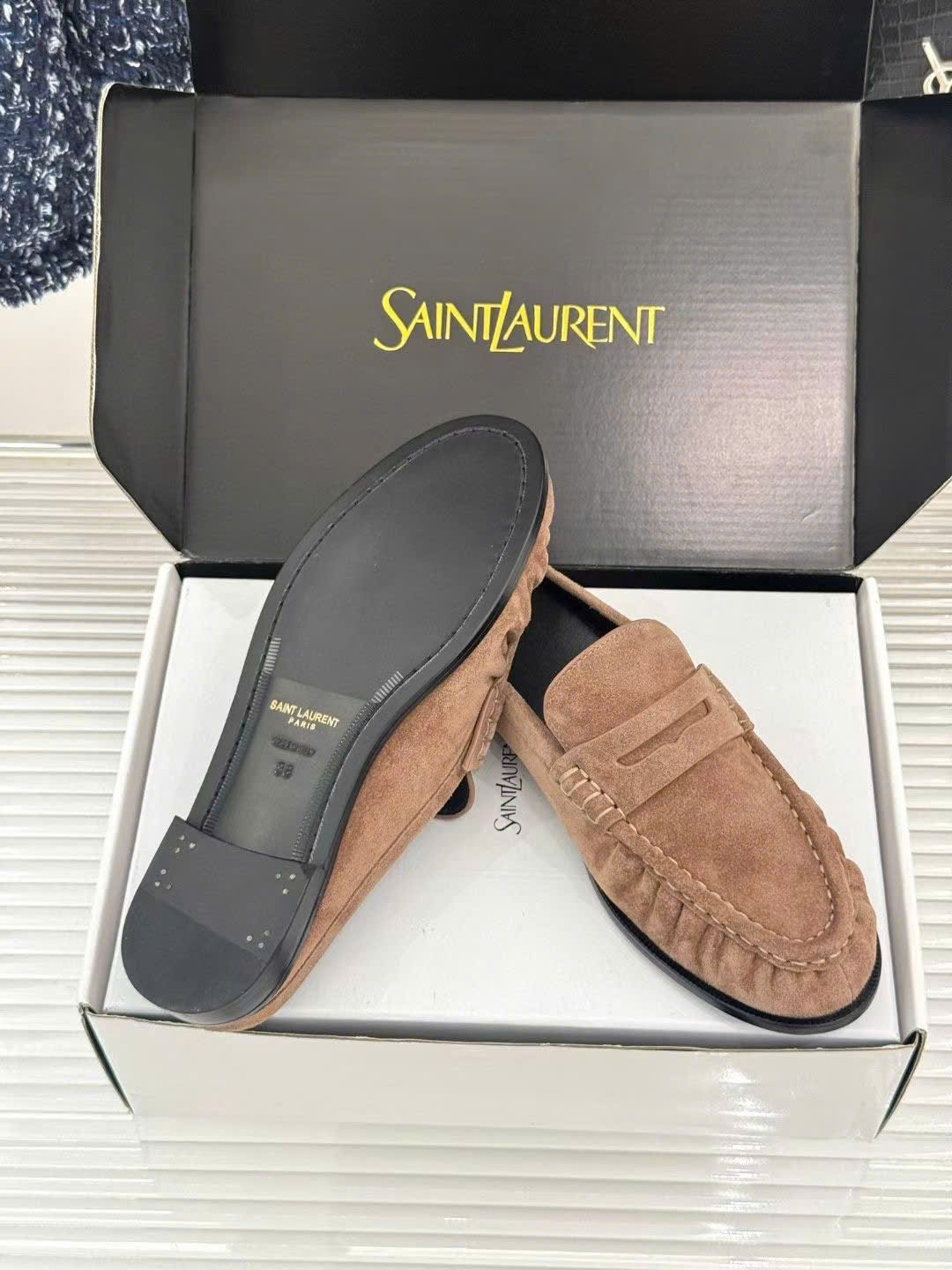 Saint Laurent Le Loafer Unisex Leather Mules - Image 2