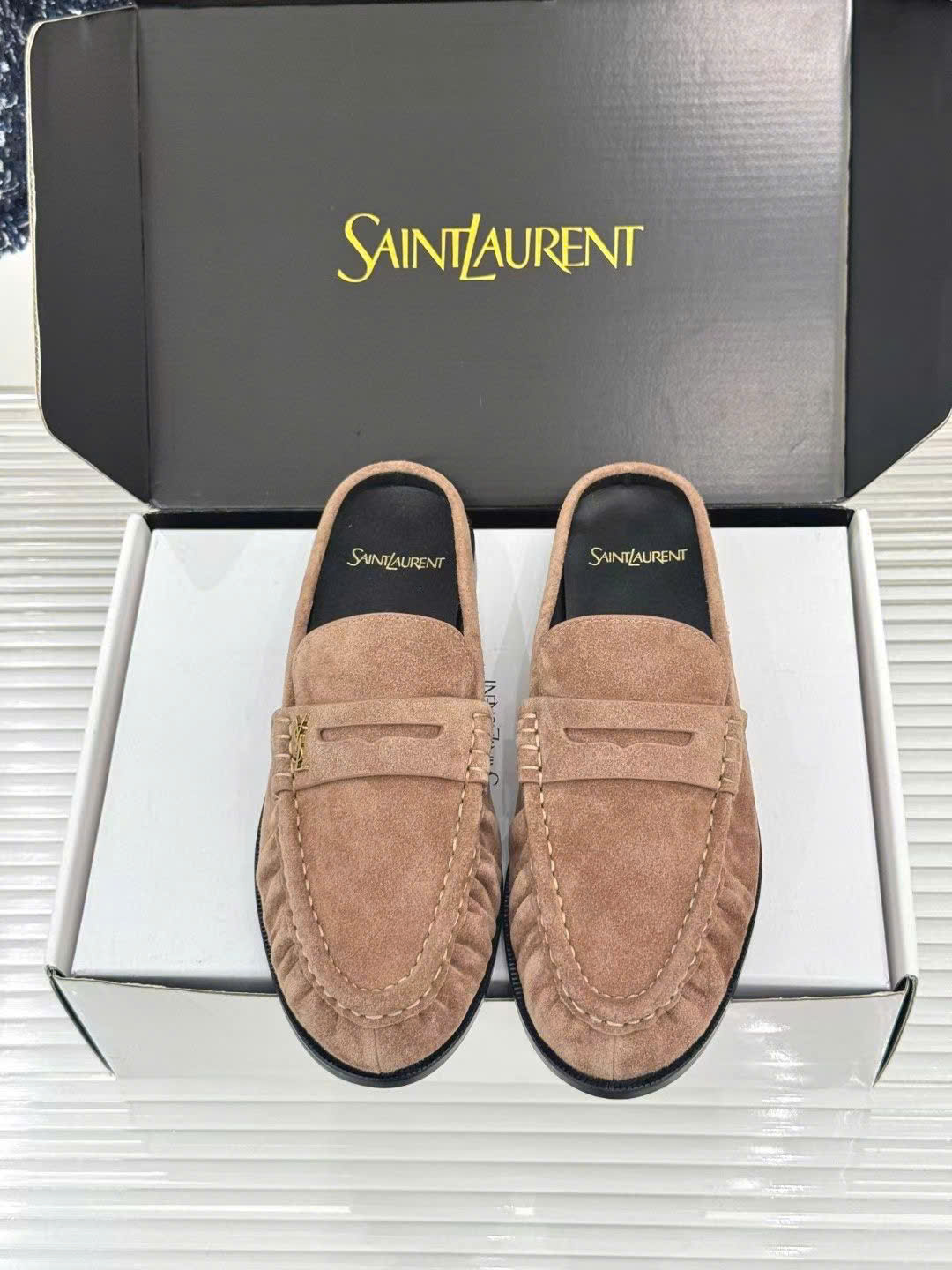Saint Laurent Le Loafer Unisex Leather Mules