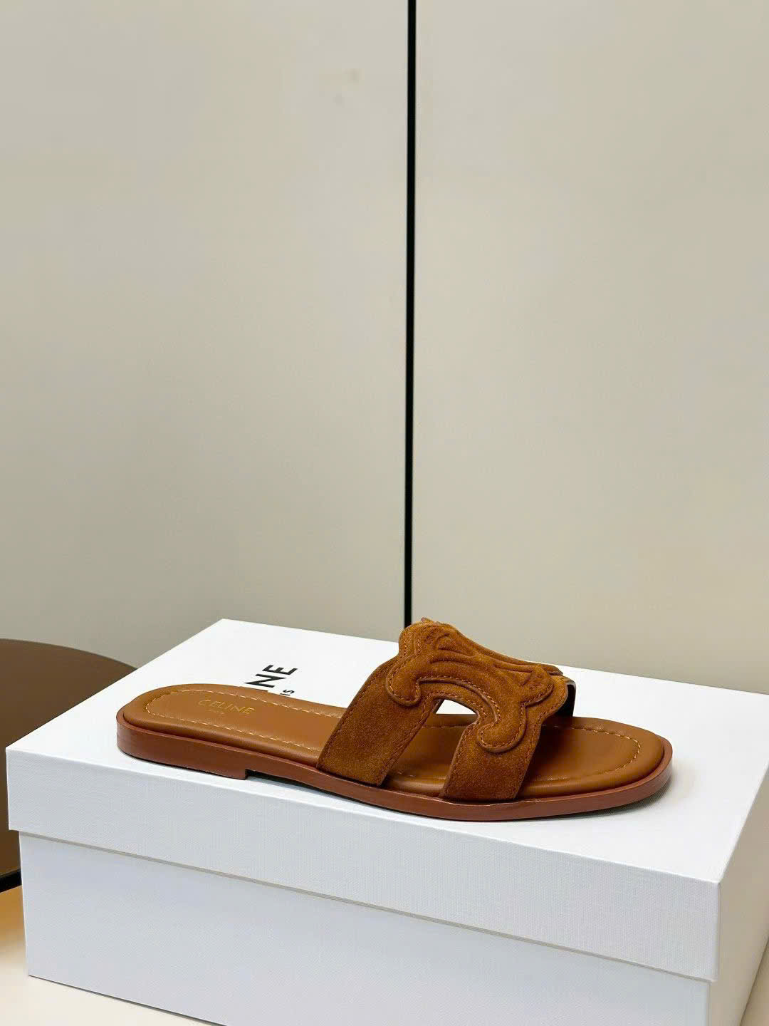 Celine Marina Triomphe Mule in Suede Calfskin - Image 8