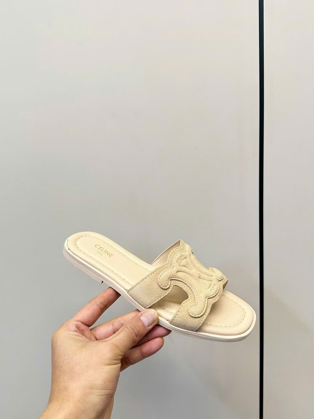 Celine Marina Triomphe Mule in Suede Calfskin - Image 7