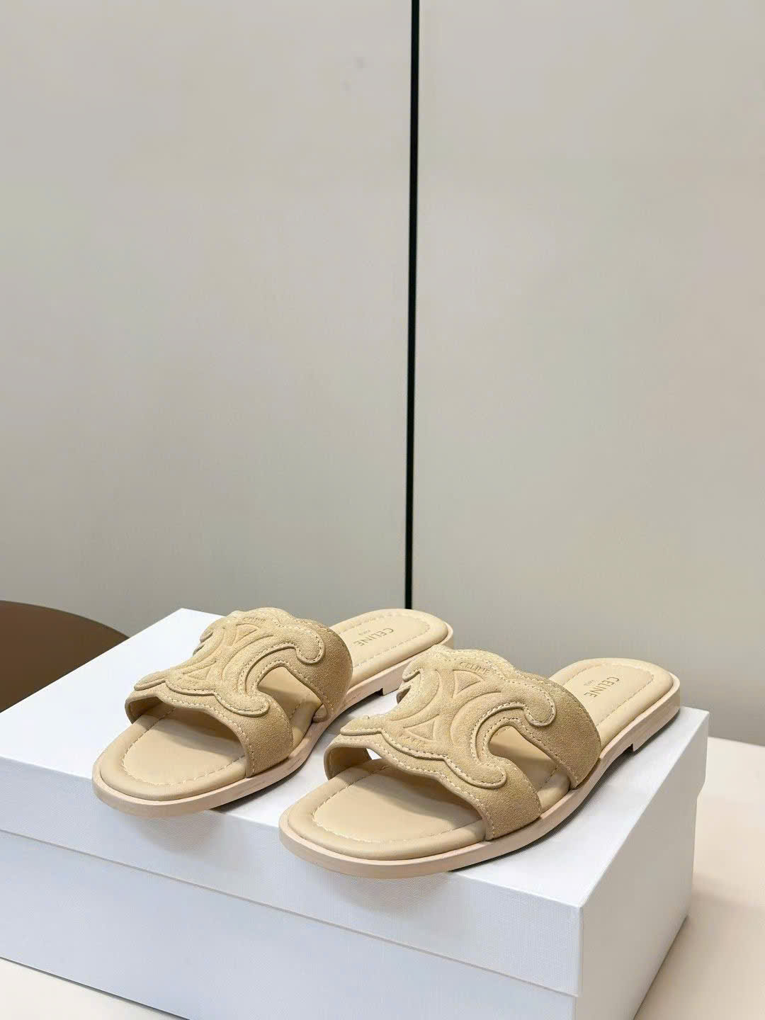 Celine Marina Triomphe Mule in Suede Calfskin - Image 8