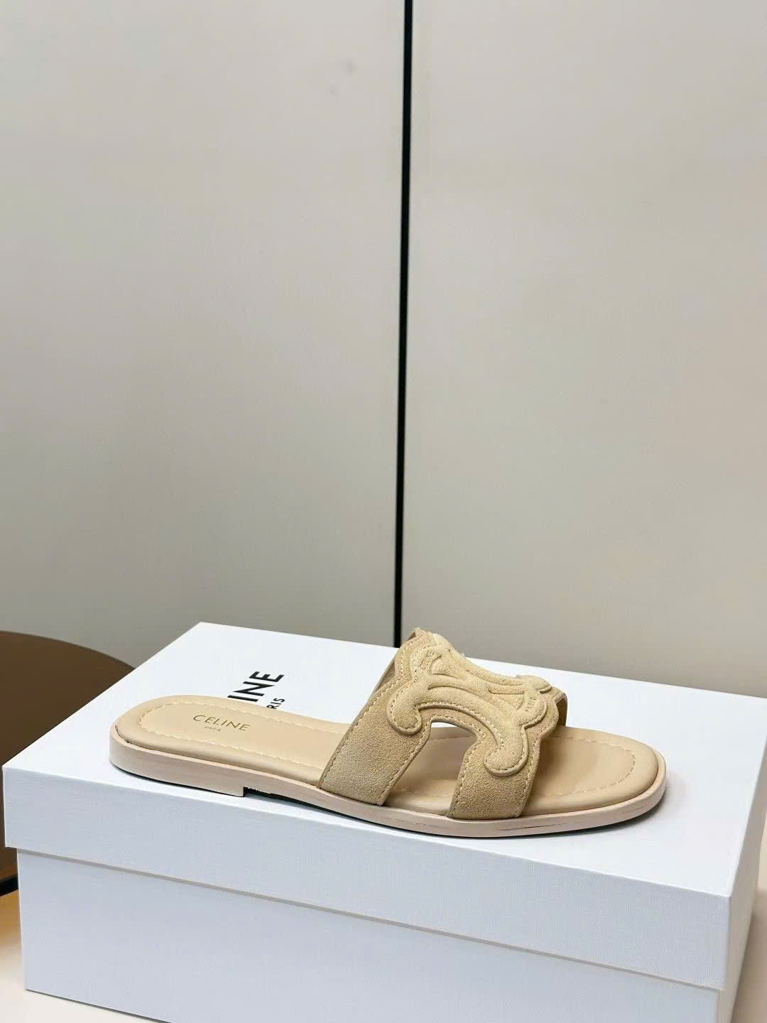 Celine Marina Triomphe Mule in Suede Calfskin - Image 9