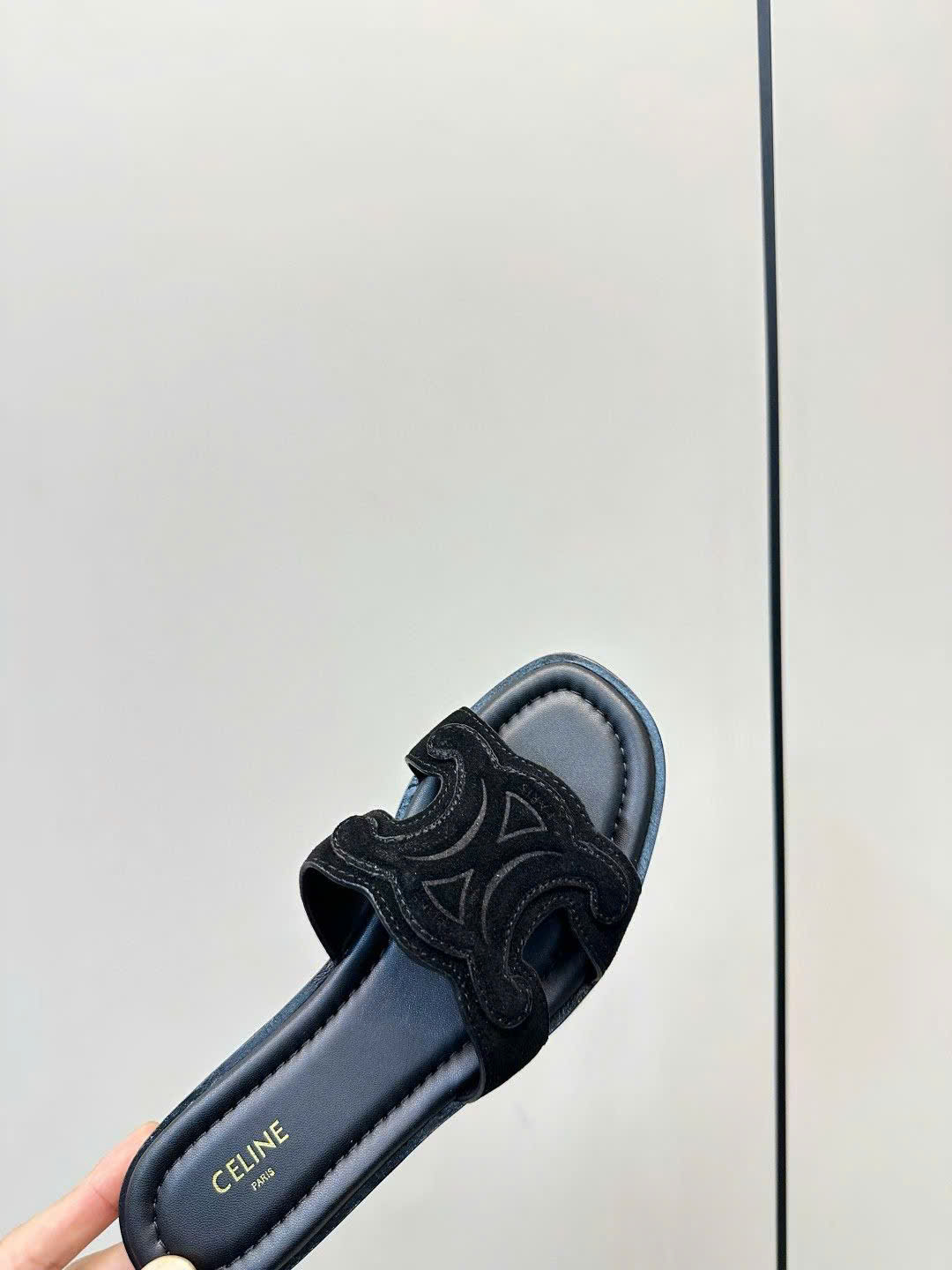 Celine Marina Triomphe Mule in Suede Calfskin - Image 5