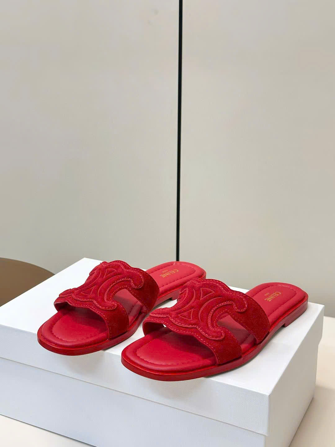 Celine Marina Triomphe Mule in Suede Calfskin - Image 8