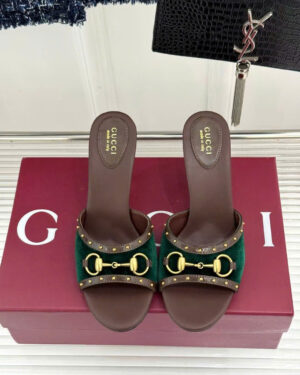 Gucci Women's Horsebit Mid-Heel Sandal