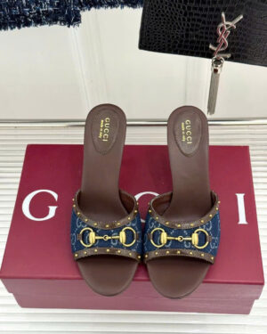 Gucci Women's Horsebit Mid-Heel Sandal