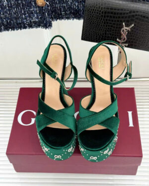 Gucci Sandal with Interlocking G Studs