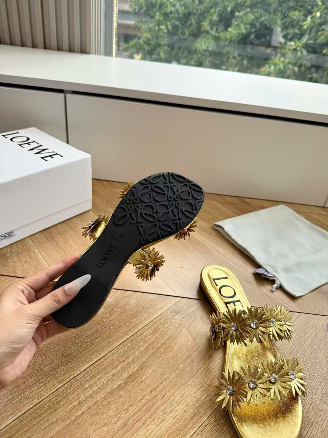 Loewe Paula's Ibiza Petal Anagram Slide - Image 2