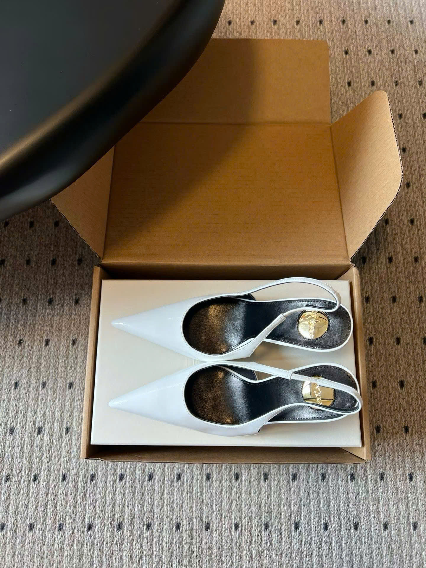 Saint Laurent L'entracte Slingback Pumps Shoes 10cm - Image 5