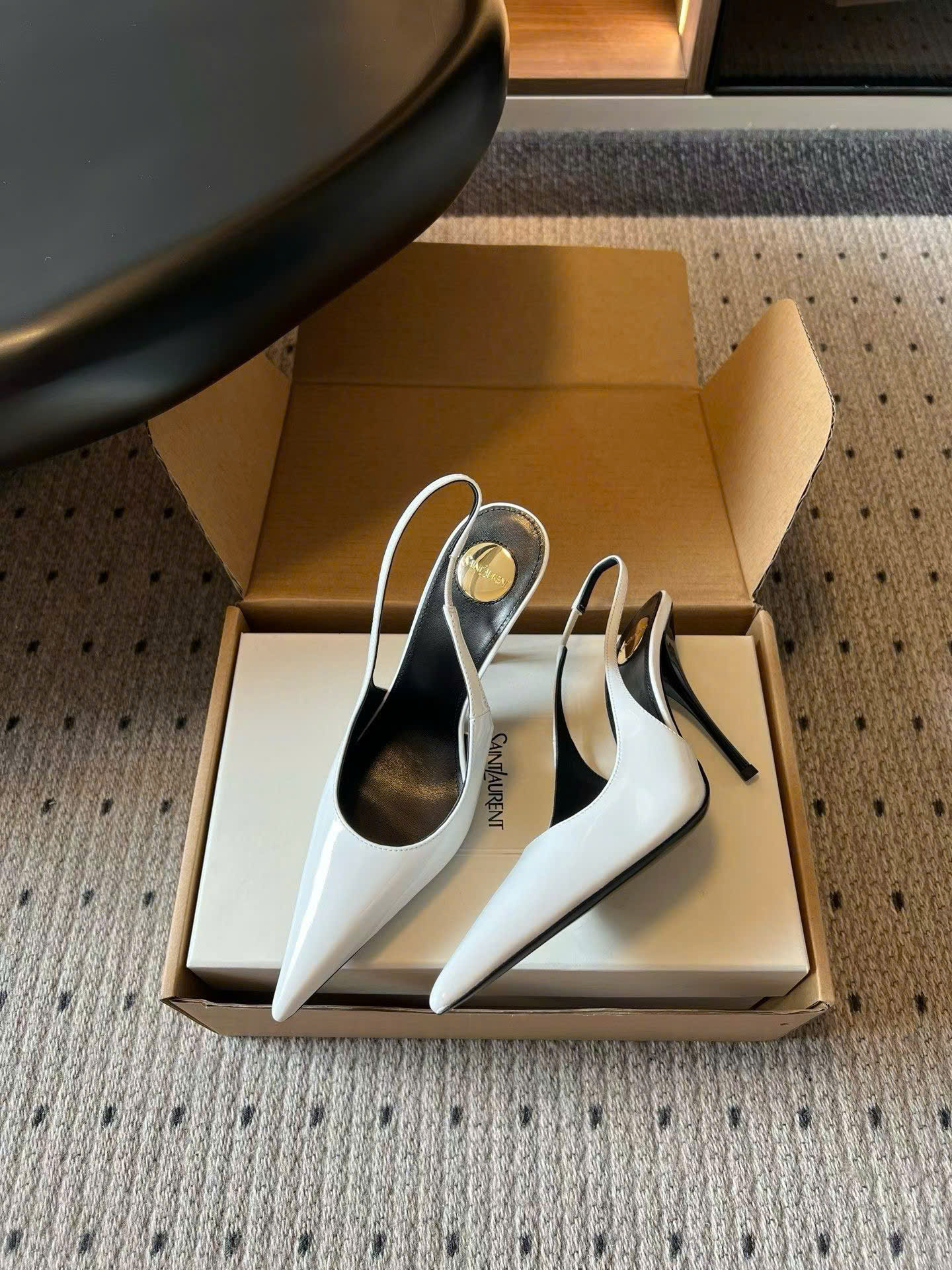 Saint Laurent L'entracte Slingback Pumps Shoes 10cm - Image 7