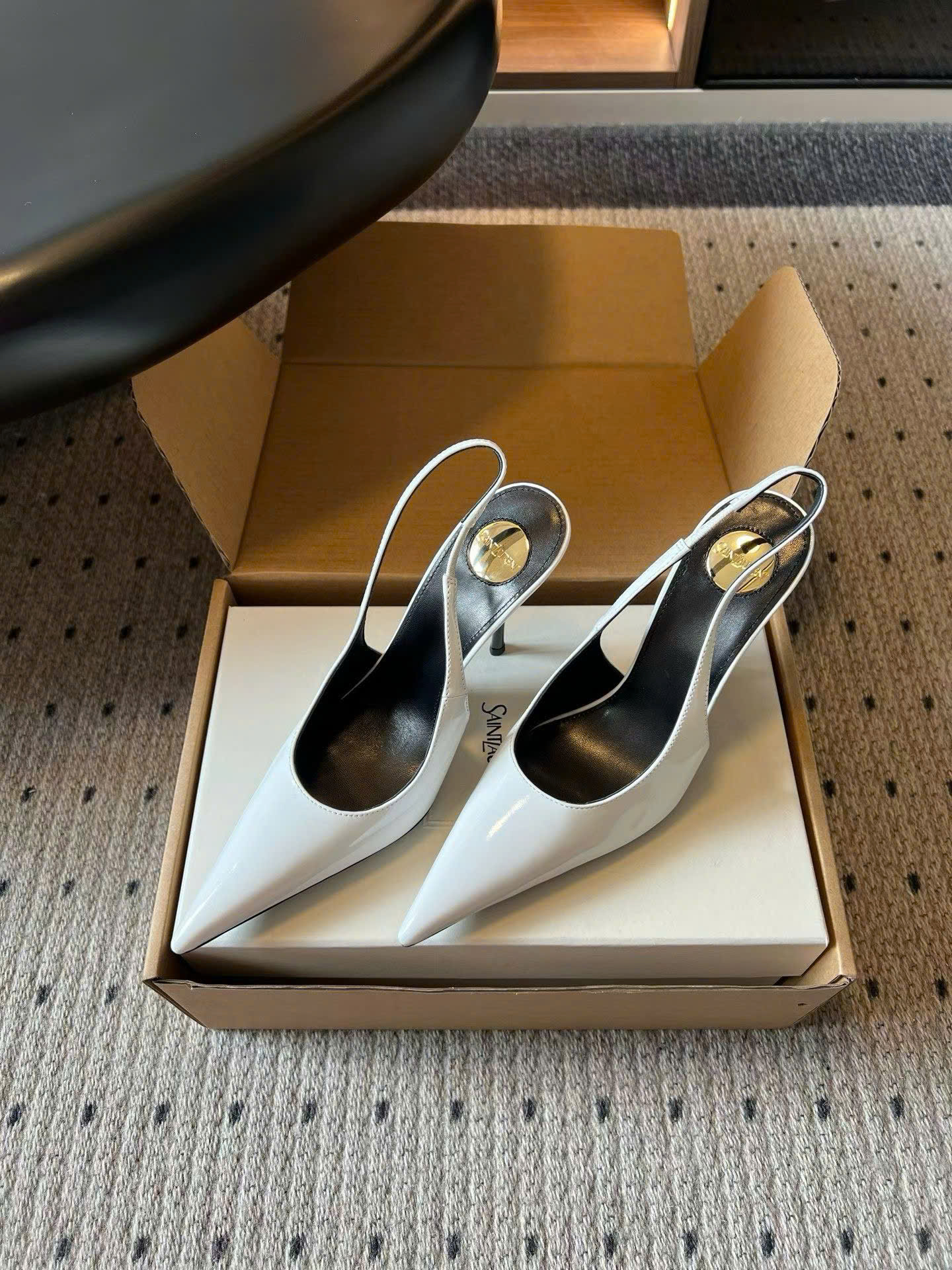 Saint Laurent L'entracte Slingback Pumps Shoes 10cm - Image 9