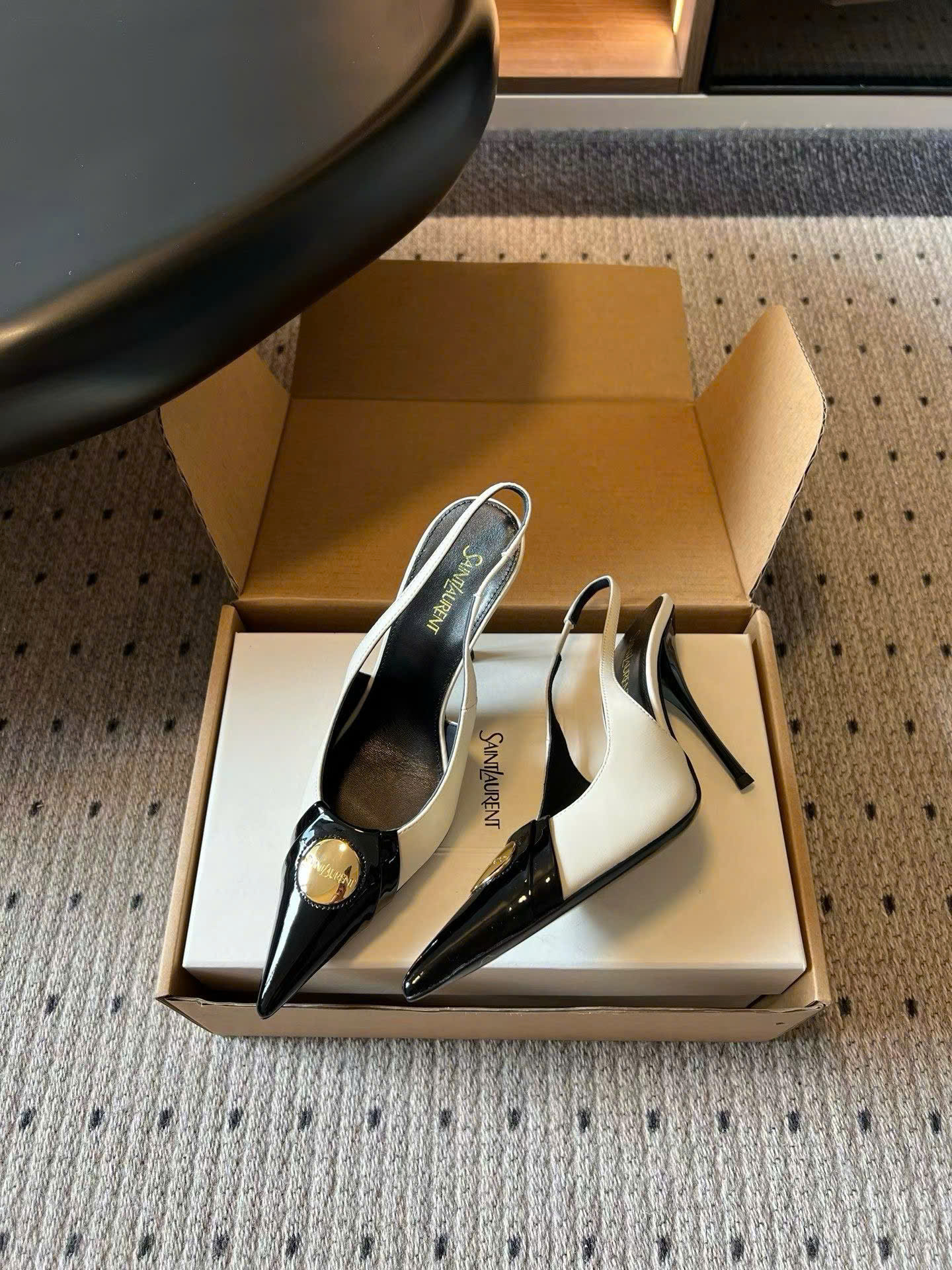 Saint Laurent L'entracte Slingback Pumps Shoes 10cm - Image 7