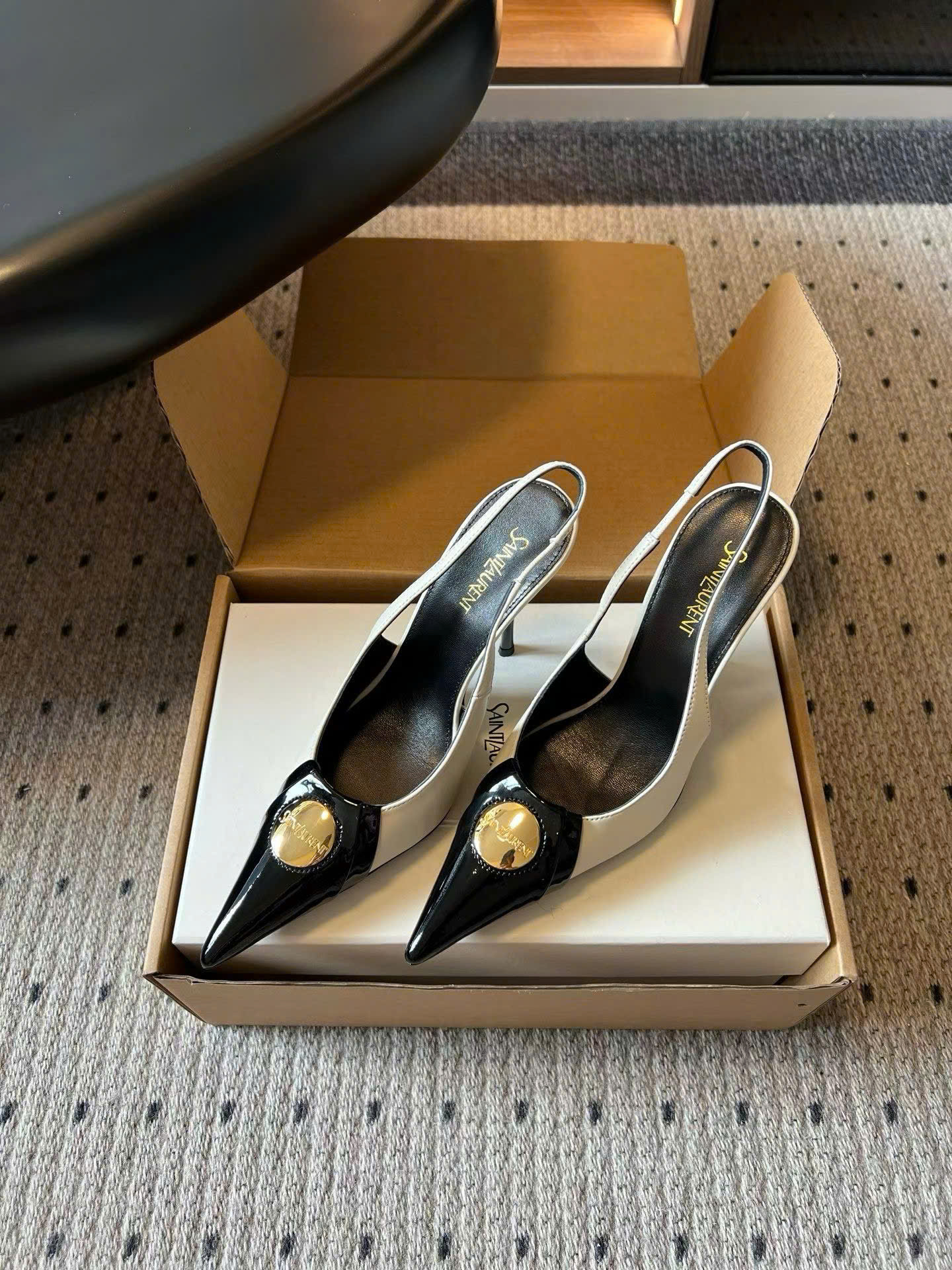 Saint Laurent L'entracte Slingback Pumps Shoes 10cm - Image 9