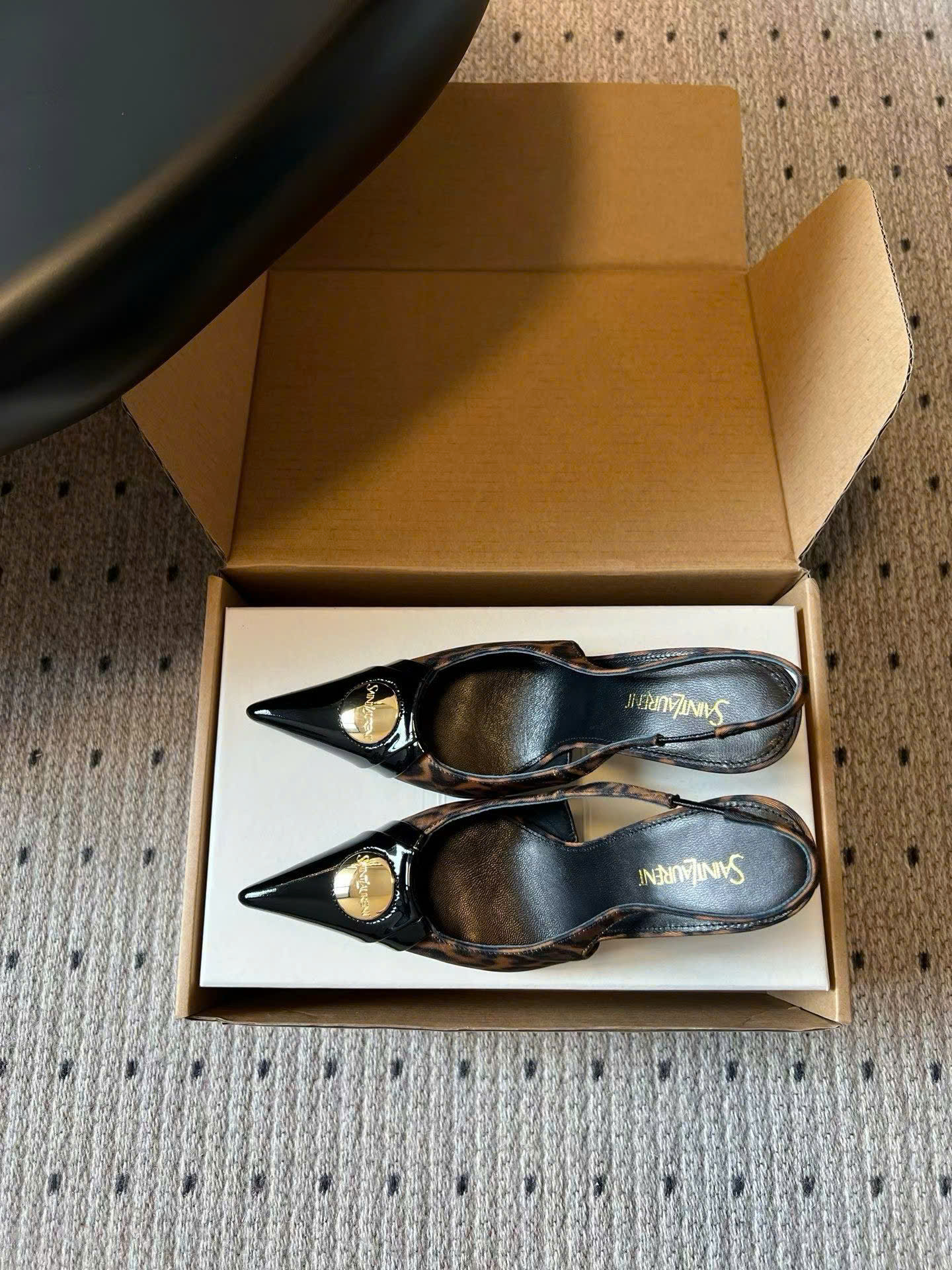 Saint Laurent L'entracte Slingback Pumps Shoes 10cm - Image 5