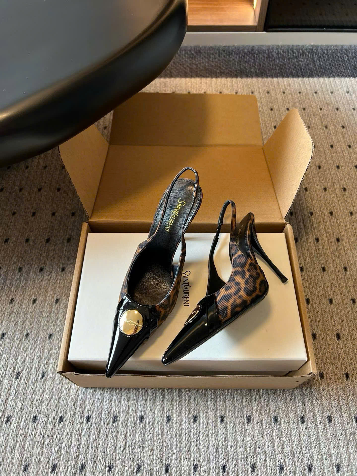 Saint Laurent L'entracte Slingback Pumps Shoes 10cm - Image 7