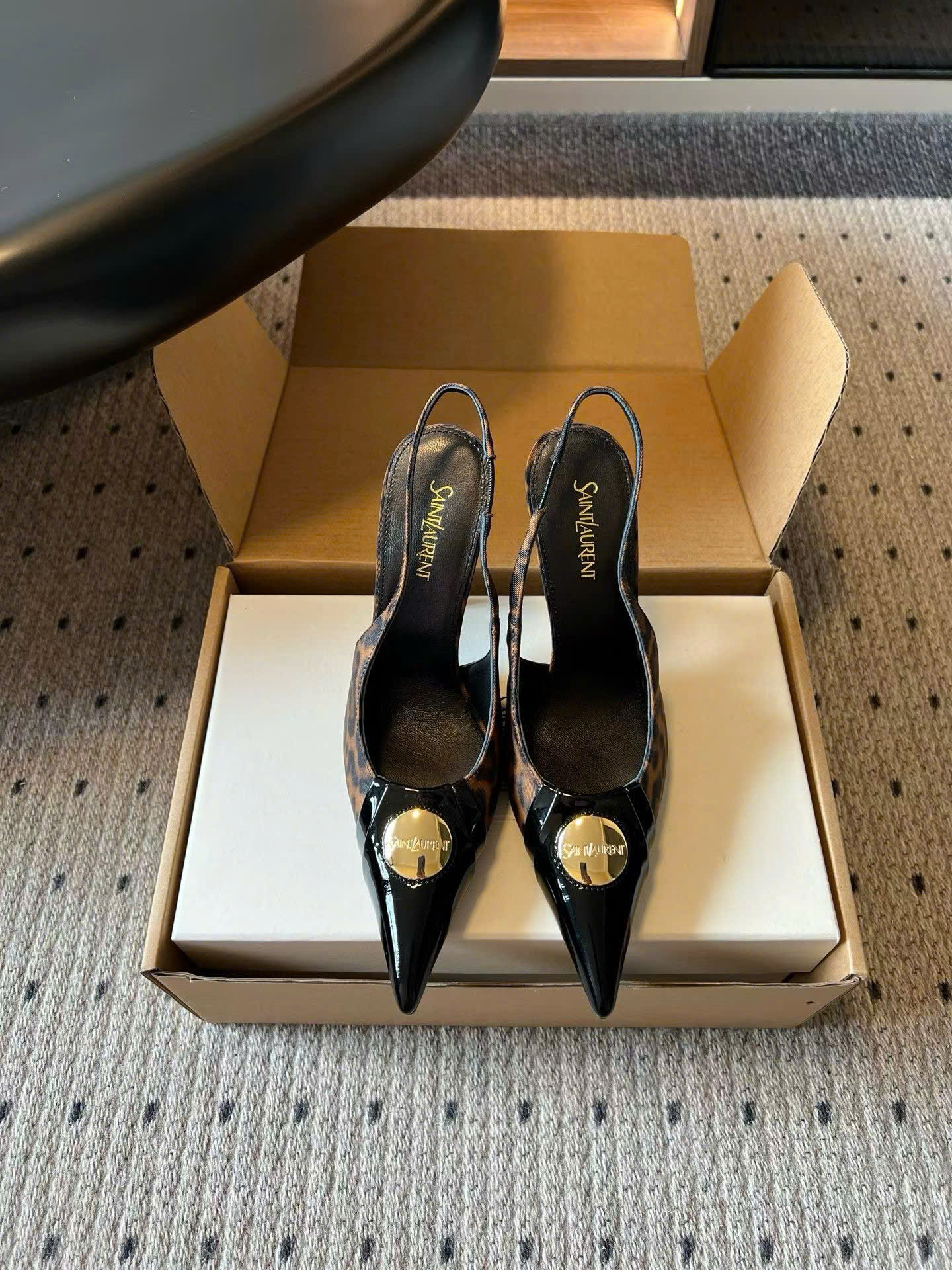 Saint Laurent L'entracte Slingback Pumps Shoes 10cm