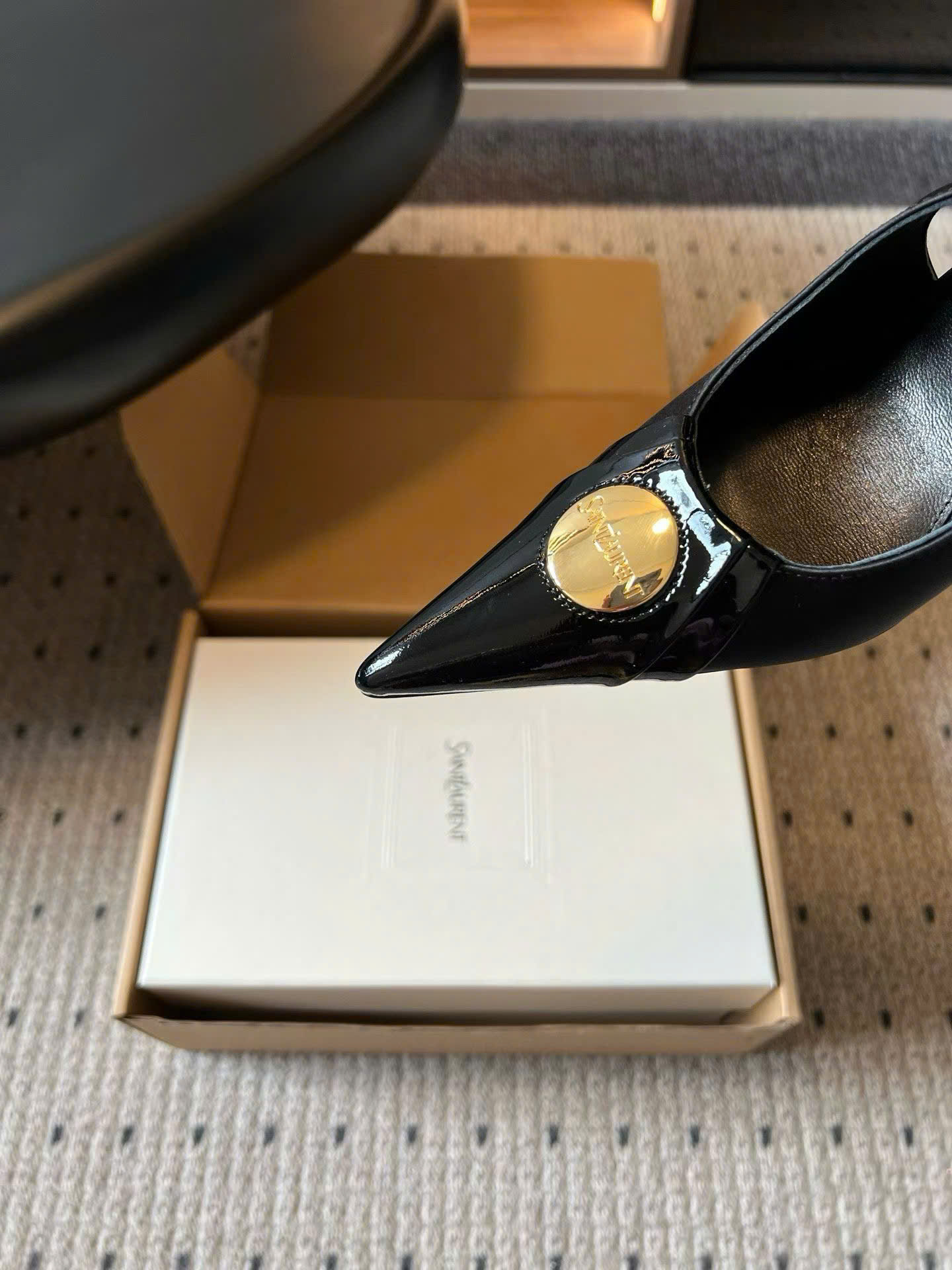 Saint Laurent L'entracte Slingback Pumps Shoes 10cm - Image 4