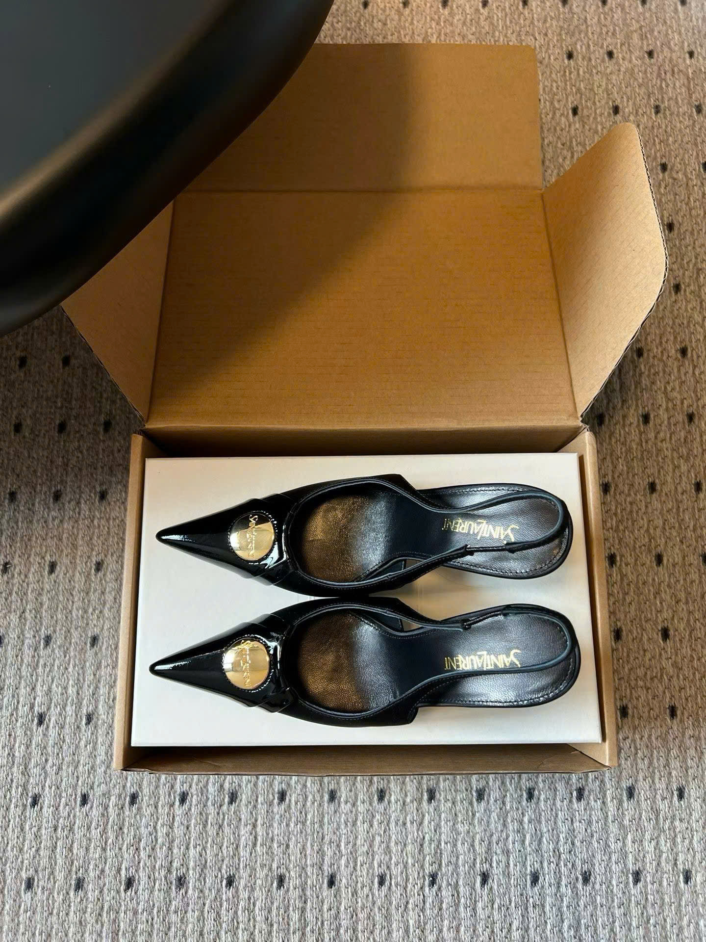 Saint Laurent L'entracte Slingback Pumps Shoes 10cm - Image 5