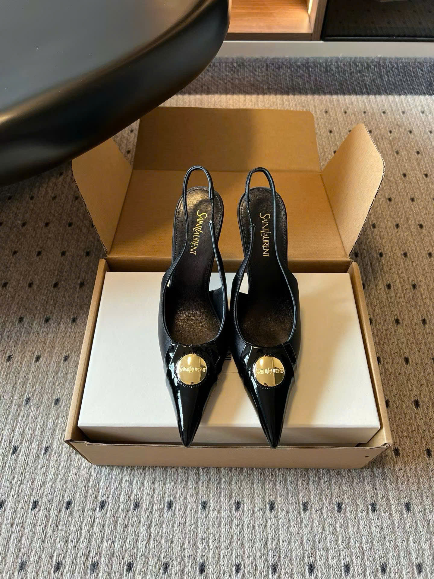 Saint Laurent L'entracte Slingback Pumps Shoes 10cm