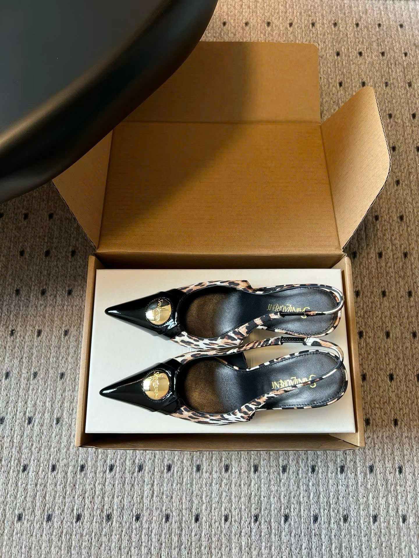 Saint Laurent L'entracte Slingback Pumps Shoes 10cm - Image 5