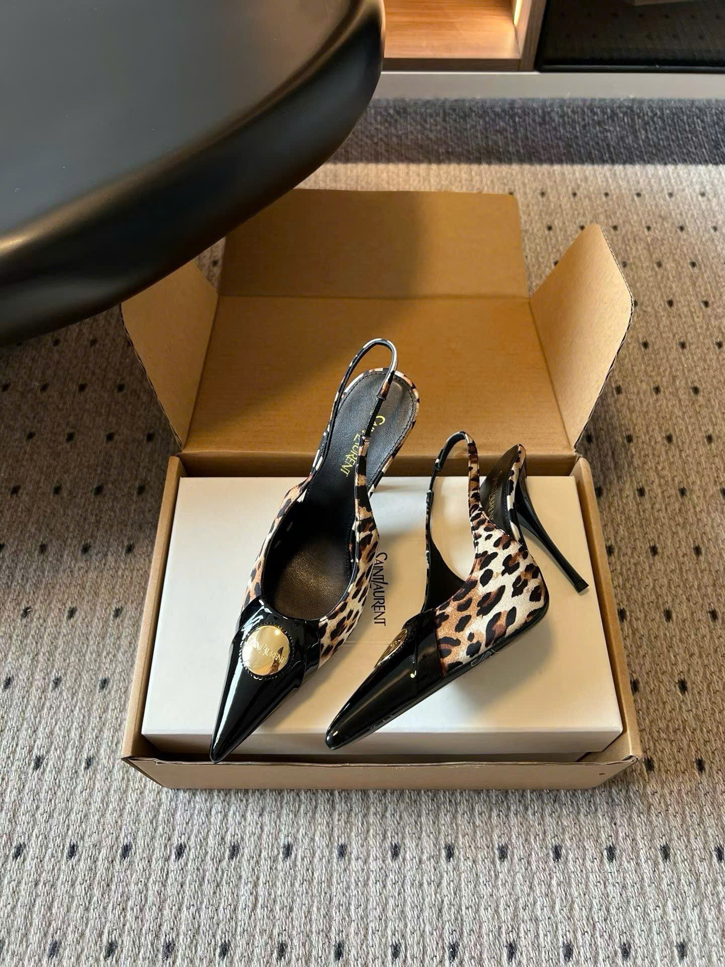 Saint Laurent L'entracte Slingback Pumps Shoes 10cm - Image 7