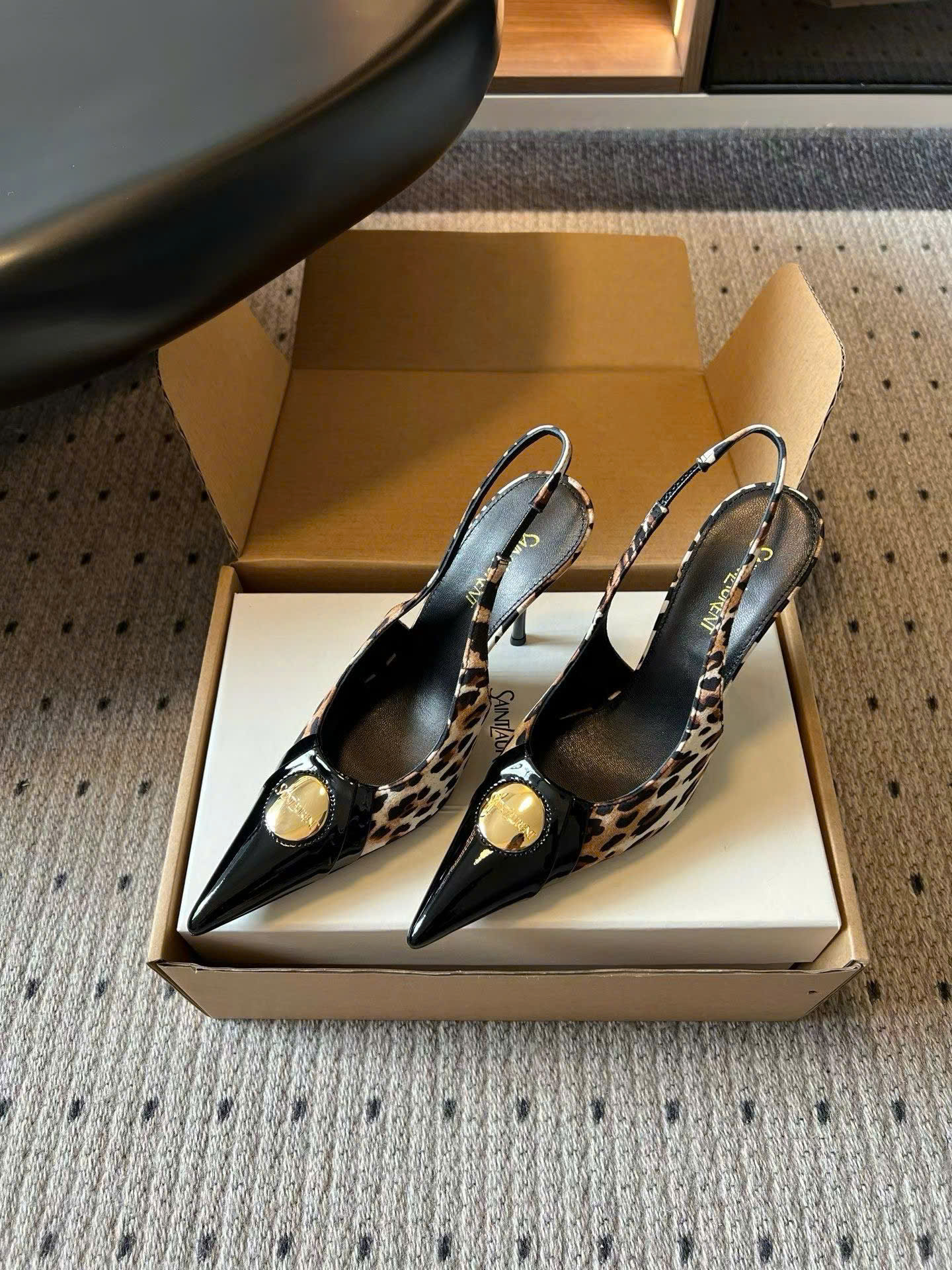 Saint Laurent L'entracte Slingback Pumps Shoes 10cm - Image 9