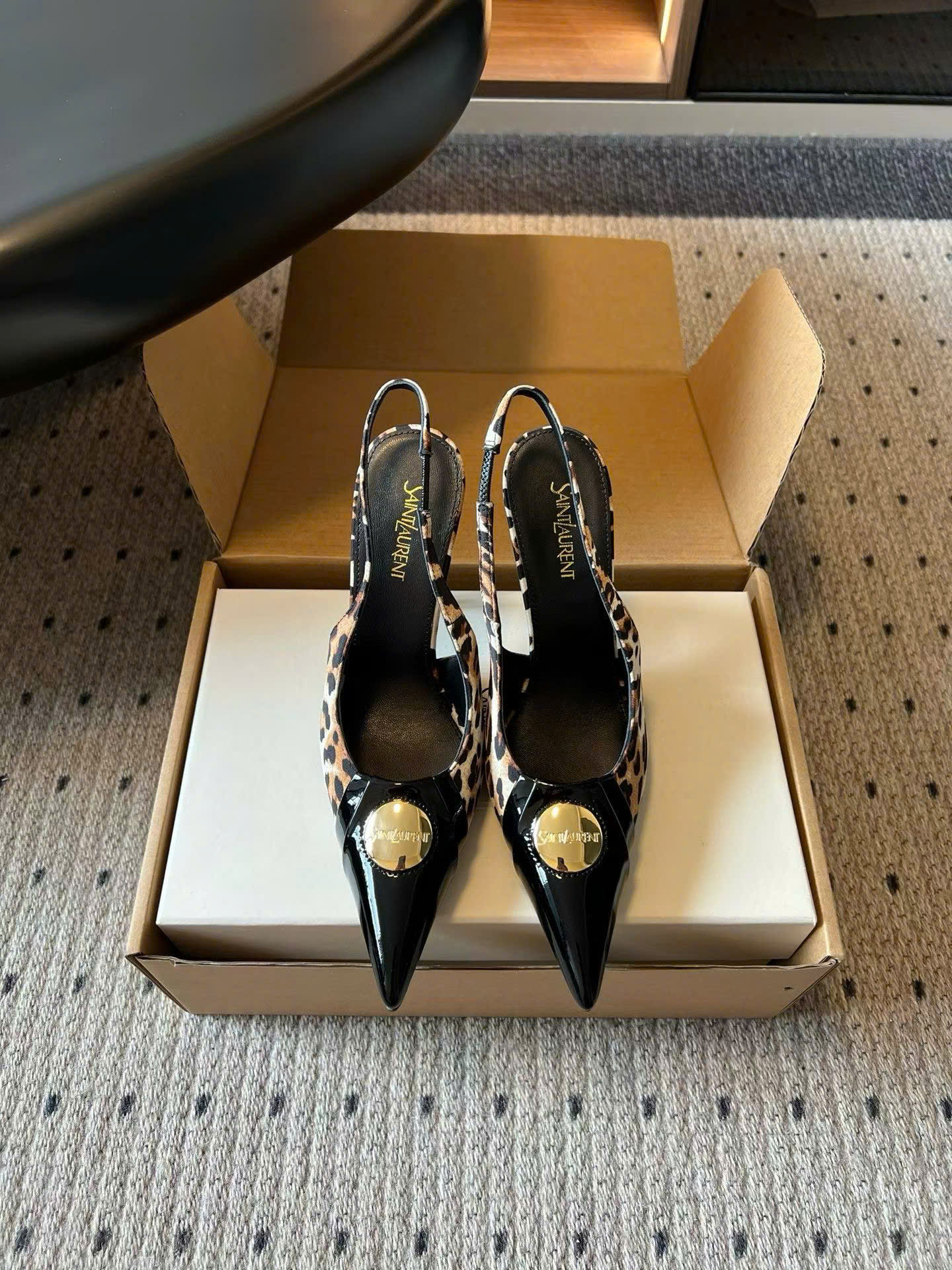 Saint Laurent L'entracte Slingback Pumps Shoes 10cm