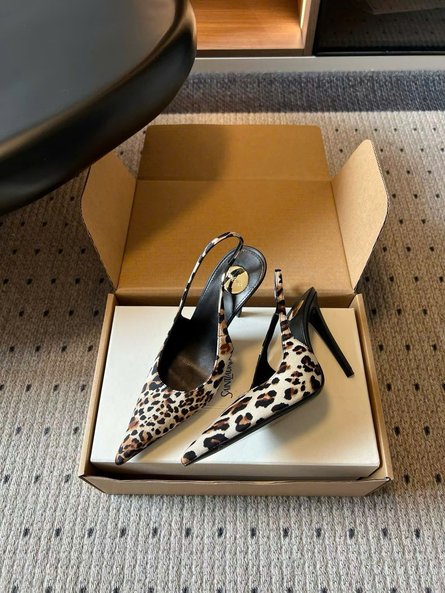 Saint Laurent L'entracte Slingback Pumps Shoes 10cm - Image 7