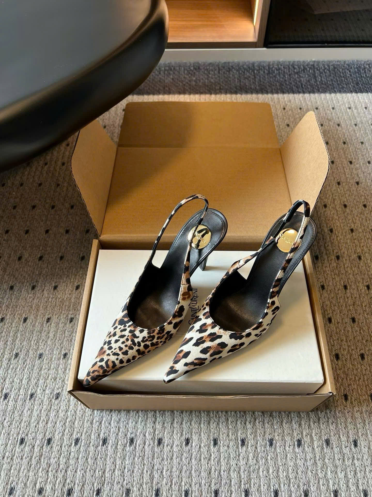 Saint Laurent L'entracte Slingback Pumps Shoes 10cm - Image 9