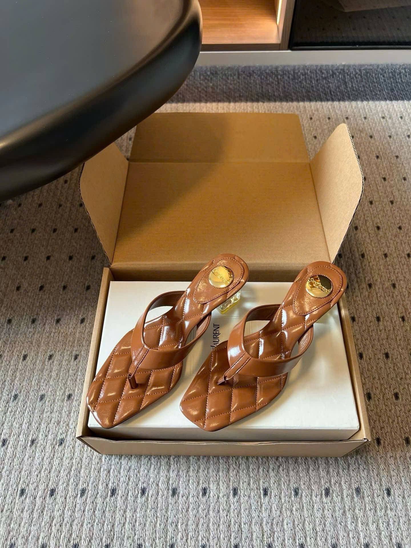 Saint Laurent Sip Sandals Smooth Leather - Image 9